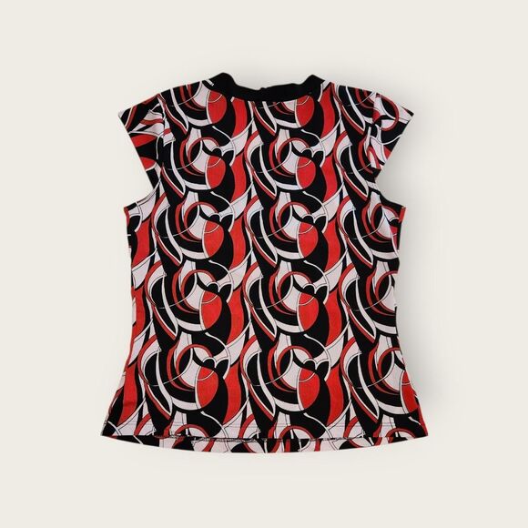 Vintage Y2k Heart and Soul red and black graphic empire waist v-neck shirt - Picture 2 of 5